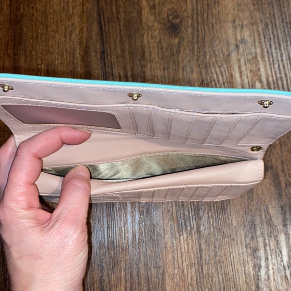 KQueenStar Mint Green/Blush Pink Large Long Wallet - Picture 12 of 16